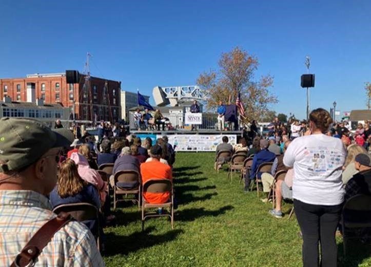 Blumenthal attended the 100th anniversary celebration of Mystic’s Bascule Bridge.